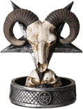 Pacific Giftware Ram Skull Backflow Incense Burner with Pentagram Base Unique Gothic Decor for Aromatherapy Meditation Home Decor 4.5" Inches Tall