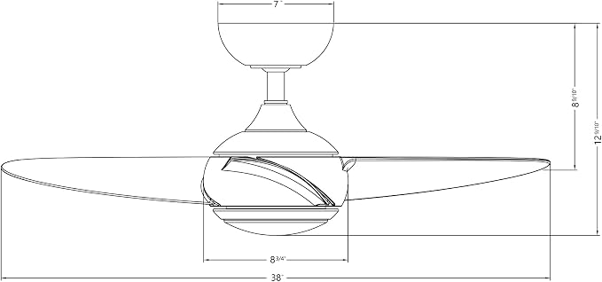 WAC F-094L-MW Loft 38" Outdoor Ceiling Fan with LED Lights and Remote, Matte White