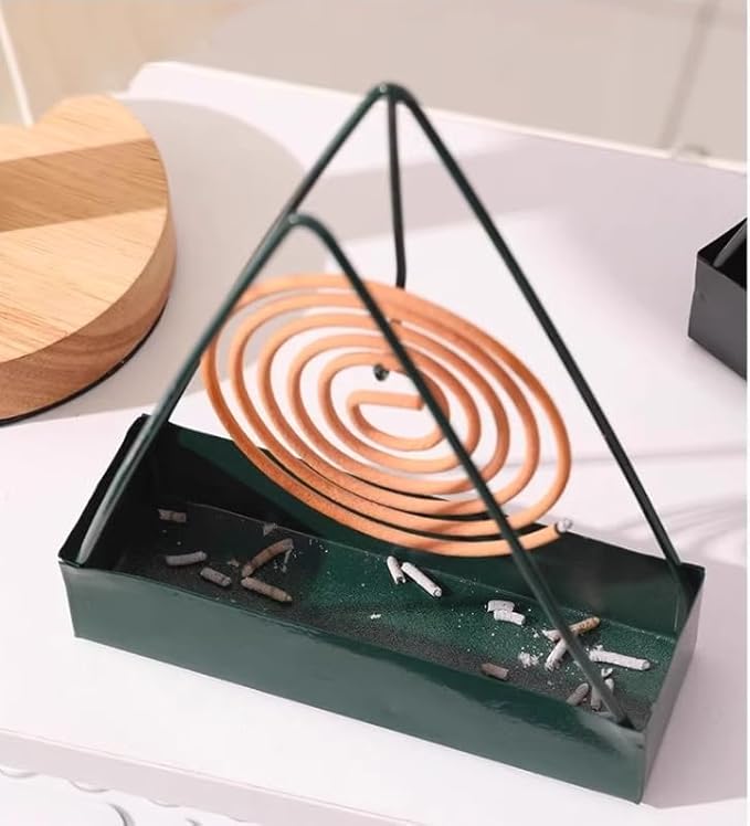 Designer Portable Iron Mosquito Coil Holder with Handle - Fireproof Material Incense Holder