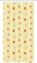 Ambesonne Peach Colors Stall Shower Curtain, Repetitive Fruit with Leaves Blossom in Warm Muted Tones Pattern, Decorative Fabric Set with Hooks for Bathroom, 36" W x 72" L, Pale Yellow Peach Salmon