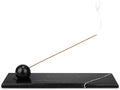 Marble Incense Holder Tray Incense Burner Modern Minimalist Home Deco and Desk Incense Holder for Sticks (White Black)