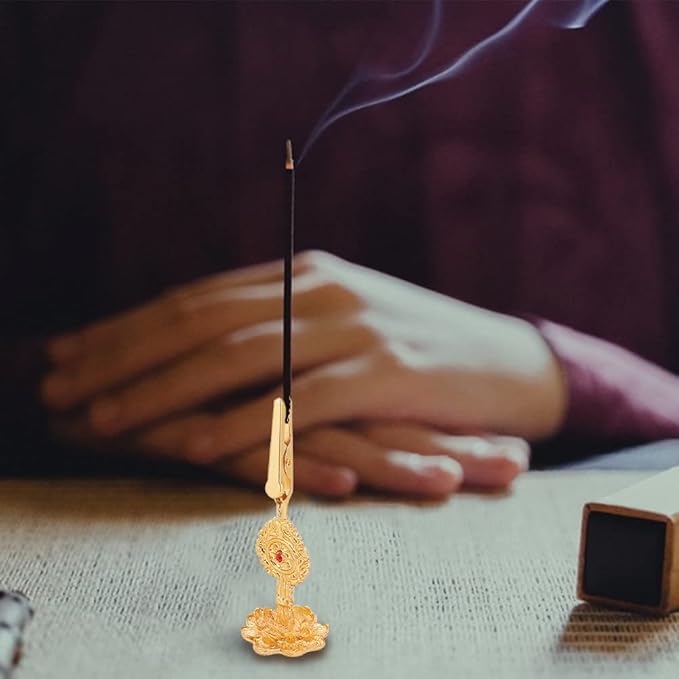 WEBEEDY 3pcs Incense Holder Clip Buddha Incense Burner Incense Stick Standing Clamp with Lotus Base Incense Ash Holder Buddhism Supplies Tabletop Decor for Home Office