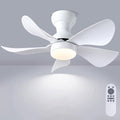 PHORUS 30" White Modern Low Profile Flush Mount Ceiling Fans with Lights | Super Large Airflow with 6 Wind Speeds, Reversible, Dimmable 3 CCT LED, 30W Noiseless DC Motor,Timer, for Bedroom Kitchen