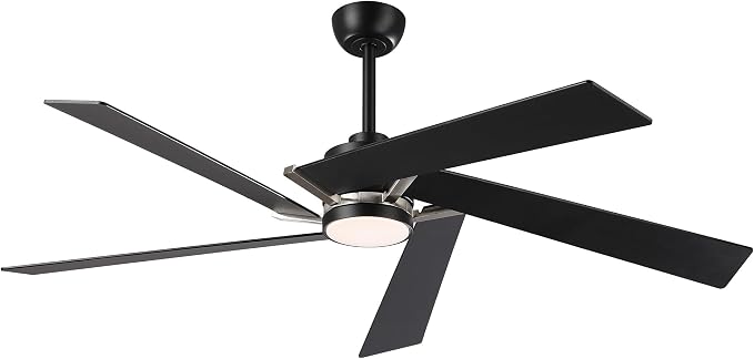 Ceiling Fans with Lights and Remote (Modern Black, 60 inch)