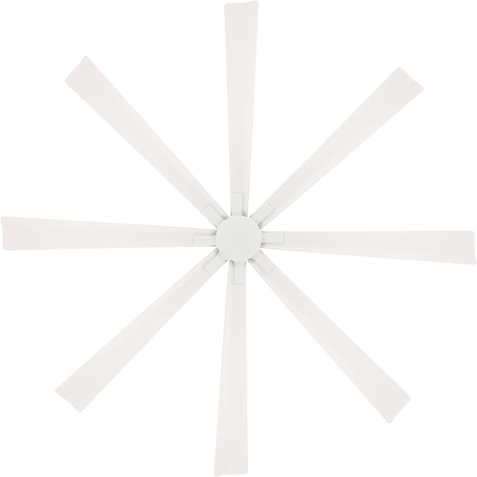 Modern Forms Size Matters Indoor and Outdoor 8-Blade 84in Smart Ceiling Fan in Matte White with Remote Control with Alexa and iOS or Android App