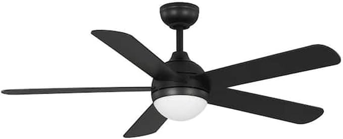 Hampton Bay Morland 52 in. Smart Indoor/Covered Outdoor Matte Black Ceiling Fan with Remote and Integrated LED Powered by Hubspace 59080