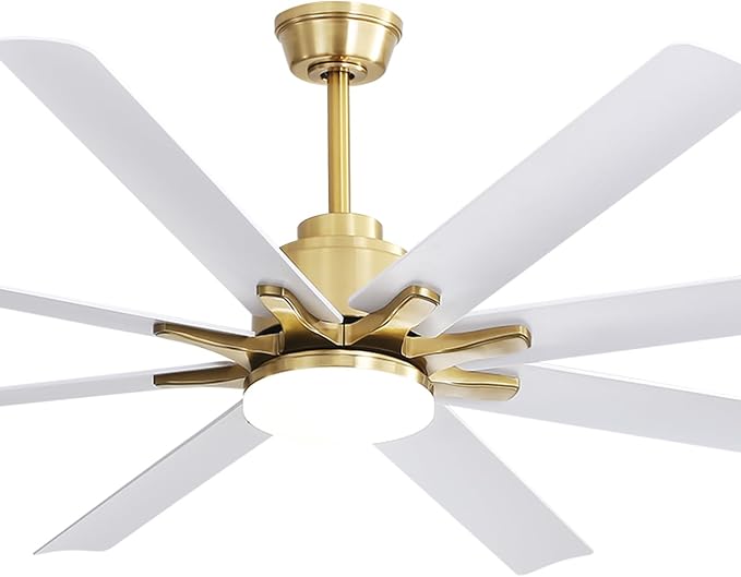 Sofucor 66 Inch Smart Ceiling Fans with Lights, Indoor/Outdoor Ceiling Fan with Light and Remote, Work with Alexa/Google, Reversible DC Motor, White Ceiling Fan Light for Living Room Bedroom Patio