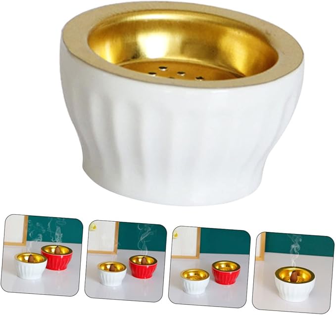 Zerodeko 3pcs Delicate Incense Burner Elegant Ceramic Desktop Censer Holder for Home Office and Meditation Spaces Lightweight Portable Design for Relaxation and Air Purification