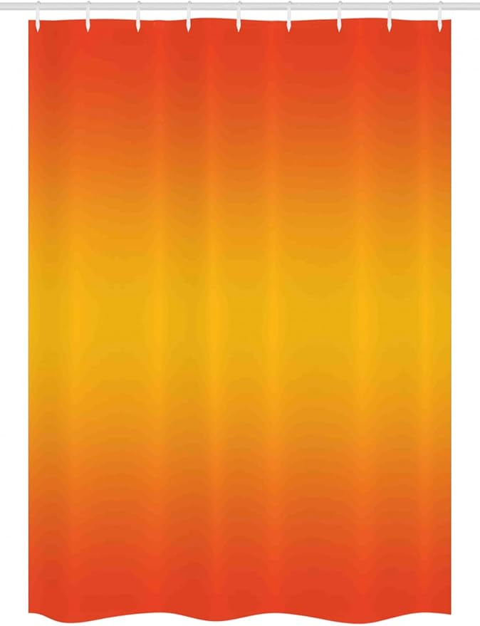 Ambesonne Ombre Stall Shower Curtain, Tropical Sunset Seasons of The Year Inspired Summer Themed Design Modern, Fabric Bathroom Decor Set with Hooks, 54" W x 78" L, Orange Yellow