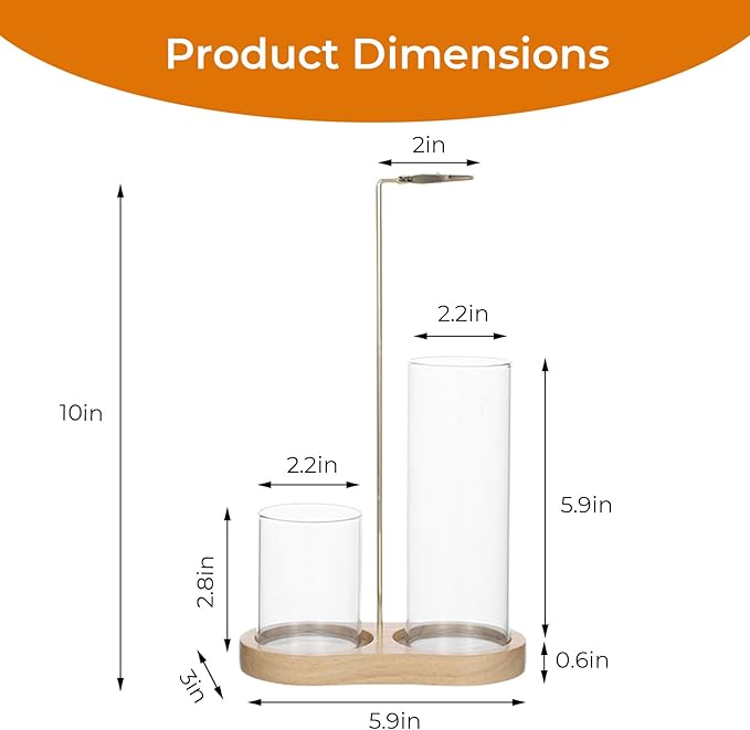 Upside Down Incense Stick Burner, Including Wood Base, Glass Ash Catcher Detachable Metal Incense Holder, Anti-Scald Design for Meditation, Yoga, Home & Office Decor