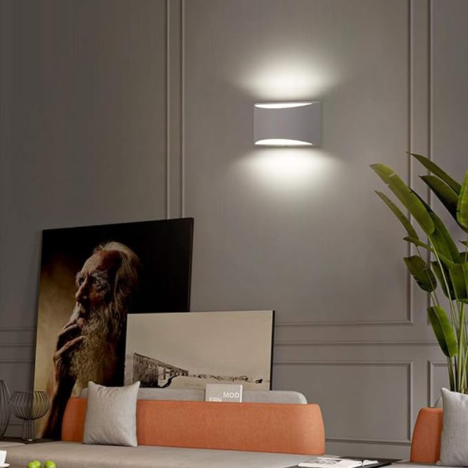 Aipsun Indoor Aluminum Modern LED Wall Sconce Hardwired Interior Wall Lights Set of 2 Up and Down Wall Mount Light for Living Room Bedroom Hallway Corridor Cool White 6000K(with G9 Bulbs)
