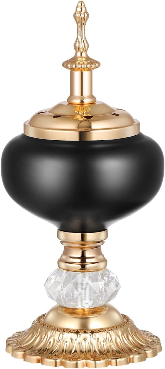 PRETYZOOM European Style Incense Burner Candlestick 3.14×3.14×7.08In Resin Aromatherapy Holder – Air-Purifying for Meditation & Stress Relief – for Home, Office, Yoga Room, Zen Space
