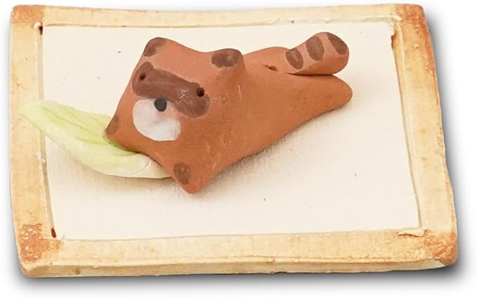 Charming Animal Series Ceramic Incense Holder, Japanese Pottery, Perfect for Relaxation and Concentration, Made in Japan (Raccoon Dog)