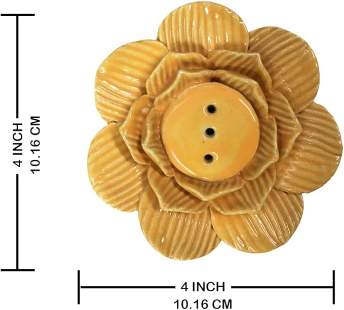 Aakriti Premium Wooden Handmade Incense Holder Incense Burner Aromatherapy Ornament Home Decor Meditation Yoga Incense Holder Unique Design (Yellow Lotus)