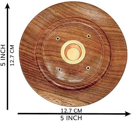 Sogra Teak Wooden Handicraft Bowl Shape Wet dhoop batti Stand | Incense/agarbatti Stick Holder | Bowl (Brown)