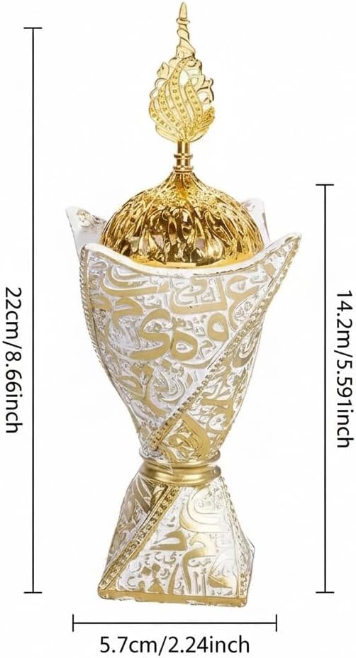 Bakhoor Burner, Charcoal Incense Burner, Frankincense Resin Incense Burner, Incense Burner for Yoga, Spa Aromatherapy，Office & Home Decor Gifts (Style2-white)