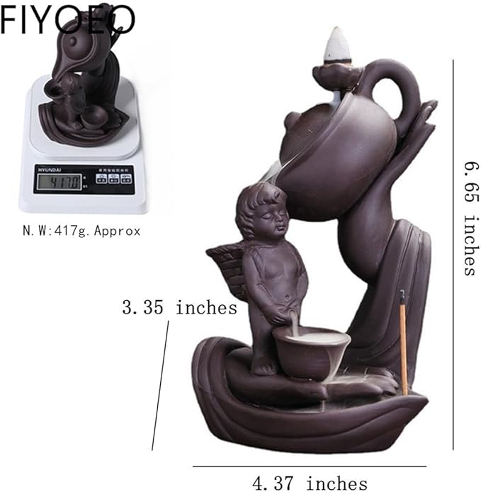 Buddha Hand Series Backflow Incense Burner Indoor Smoke Waterfall Incense Holder Creative Ceramic Incense Burner (Boy)