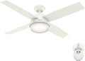 Hunter Dempsey, Outdoor or Indoor, Ceiling Fan, 52 inch, Fresh White | with LED Light and Remote Control, Standard Mount, 4 Blades, For Living Room, Patio, Porch, Garage, 59252