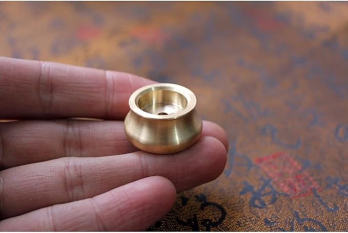 ZYAMY 6PCS Incense Holder Mini Cone Burner Brass Gold Chinese Indoor and Outdoor Decorative Metal Ash Collector 0.13 Inch Hole Diameter for Yoga Studio Meditation Buddhist Temple