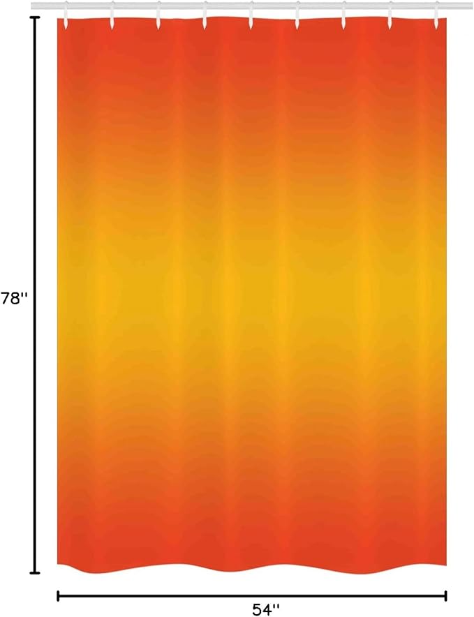 Ambesonne Ombre Stall Shower Curtain, Tropical Sunset Seasons of The Year Inspired Summer Themed Design Modern, Fabric Bathroom Decor Set with Hooks, 54" W x 78" L, Orange Yellow