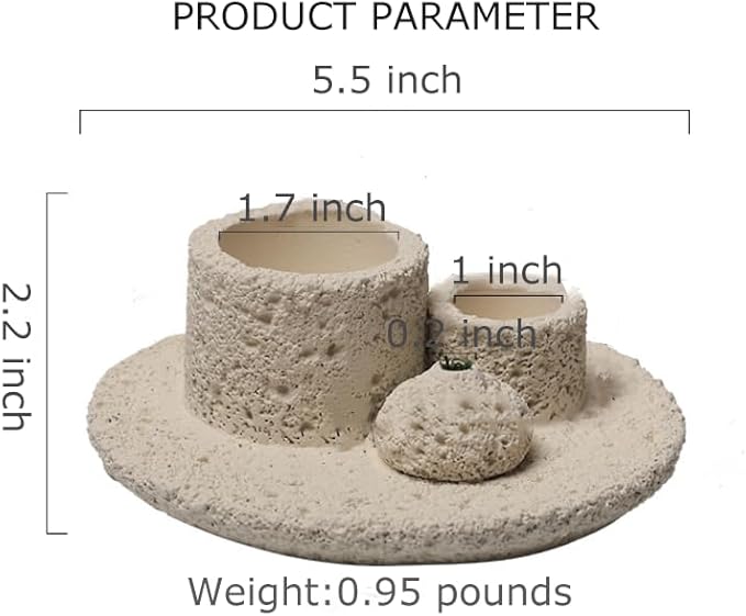 4 in 1 Cement Holder for Incense Sticks/Palo Santo/Sage Sticks/Candle