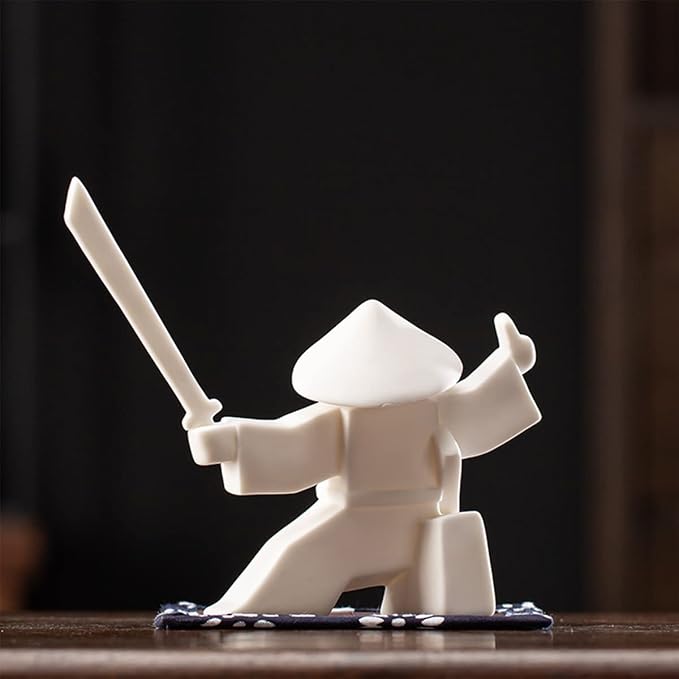 LYART Tea Pet Warrior Statue Figurine Tea Ornament Accessories Cute Kung Fu Tea Decoration Gift for Tearoom Home Office Children's Day Gift for Tea Lover