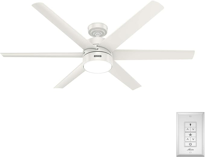 Hunter Solaria, Outdoor or Indoor, Ceiling Fan, Quiet, 60 inch, Fresh White