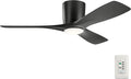 Kichler Volos 48” Indoor Ceiling Fan with LED Light and Wall Control in Satin Black, Contemporary Ceiling Fan with Light, 300032SBK