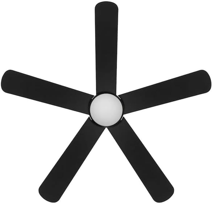 Hampton Bay Morland 52 in. Smart Indoor/Covered Outdoor Matte Black Ceiling Fan with Remote and Integrated LED Powered by Hubspace 59080