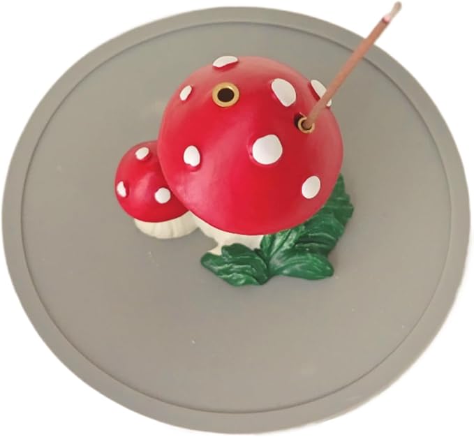Mushroom Incense Holder for Sticks, Cute Mushroom Incense Burner Dual Sizes Holes for Sticks, Statue Christmas Home Decorations, Unique Gift for Women Men