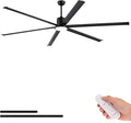 Newday 96" Large Industrial Ceiling Fan, 11500 CFM High Volume Low Speed (HVLS) Fan, DC Motor with 6 Aluminum Blades, Reversible Modern Fan with Light for Commercial Shop, Barn, Patio, Black