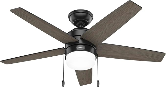 Hunter Bardot, Indoor, Ceiling Fan, Modern, 5 Blades, 44 inch, Matte Black