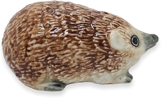 2¼" Brown Hedgehog Porcupine Elegant Ceramic Incense Stick Holder Artistic Collectible Figurine for Adult Collectors Sophisticated Interior Accent Gift Handcrafted Porcelain Home Decor