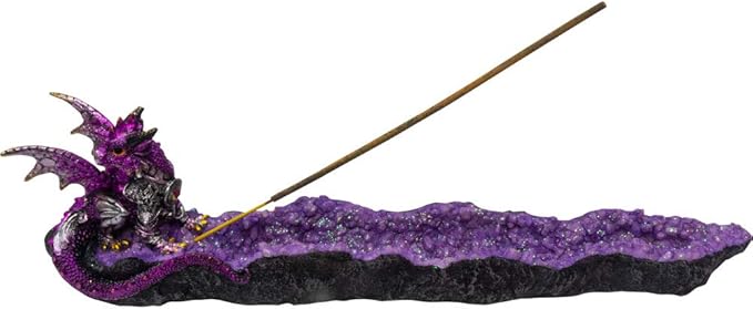 Kheops International Purple Dragon on Geode Incense Holder