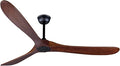 Bigzone 70" Large Ceiling Fan No Light with Remote,3 Blades Dark Brown Solid Wood Big Ceing Fan without Light with Quiet Reversible DC Motor 6-Speeds for Living Room/Dining Room/Garage/Indoor/Outdoor | 6 Speeds Available, Noiseless, fit for Flat/Sloped...