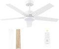 Ceiling Fan 42'' with Light: Matte White Fans with Remote Control - Quiet Reversible DC Motor - Light Memory Function & 3CCT Dimmable for Dining Room Bedroom