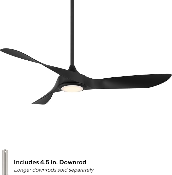 WAC Lighting Swirl 3-Blade Aluminum Smart Ceiling Fan in Matte Black
