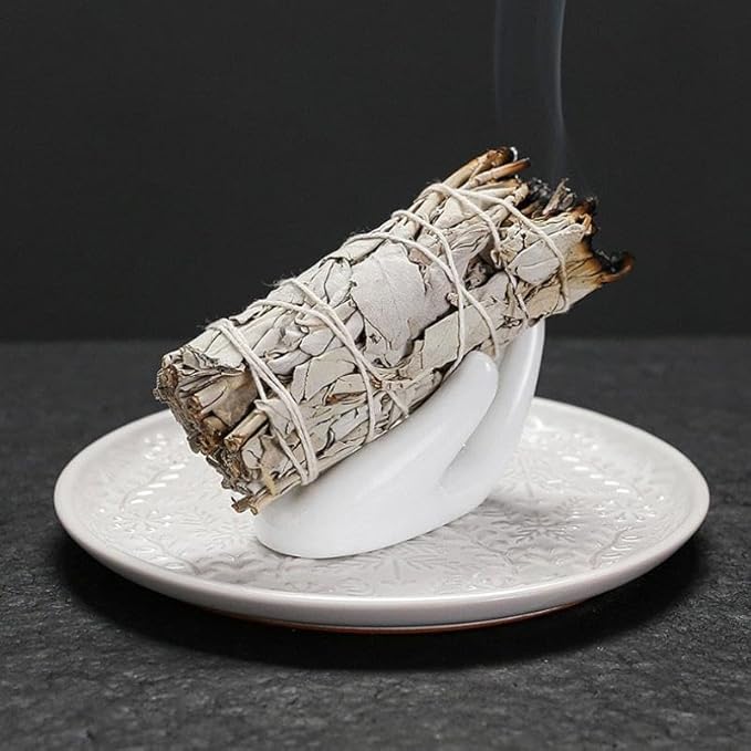 YYW Palo Santo Holder - Modern Chiminea Incense Burner for Yoga, Meditation, and Energy Cleansing - Wood Sticks Dish, Sage Ash Catcher, Smudge Bowl, Cone Burner