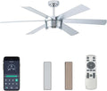 SHOWDI Nickel Ceiling Fans with Lights and Remote, Quick Installation, 56 in
