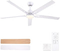 Sevenine 60 Inch Downrod White Ceiling Fan with Light & Remote, ETL Listed | 6 Speed, Quiet DC Motor, 3-Level Timer Function, 3 Color Temperature, Forward/Reserve For all Seasons, Indoor/Covered Outdoor