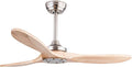 QUTWOB 42" Wood Ceiling Fan No Light, Reversible DC Motor, Remote Control | solid wood blades, quiet 6-speed reversible dc motor, remote control, no light, for indoor outdoor patio garage bedroom