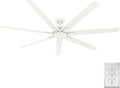Hunter Downtown Indoor/Outdoor Ceiling Fan, Wall Control (Matte White, 72 inch)