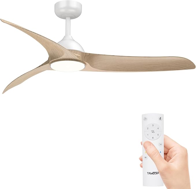 Ceiling Fans with Lights, 56 inch Low Profile Ceiling Fan with Light and Remote Control, Flush Mount, 3CCT, Dimmable, Quiet Reversible Motor, Modern Ceiling Fan for Bedroom Indoor/Outdoor Use