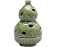Ceramic Incense Burner, Incense Holder Suitable for Incense Sticks, Cone Incense, Palo Santo, White Sage, for Spiritual Cleansing, Stress Relief, Meditation Accessories (HuLu)