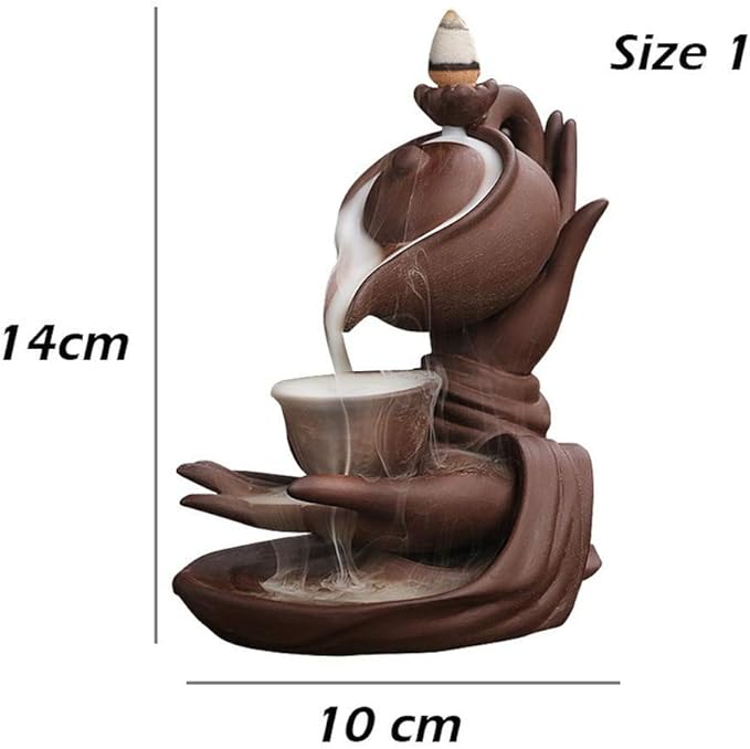 Buddha Hand Series Backflow Incense Burner Indoor Smoke Waterfall Incense Holder Creative Teapot Shaped Ceramic Incense Burner