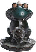 Creative Frog Shape Series Backflow Incense Burner Smoke Waterfall Lotus Ceramic Aromatherapy Incense Holder Handicraft Home Decoration Ornaments (No Listen)