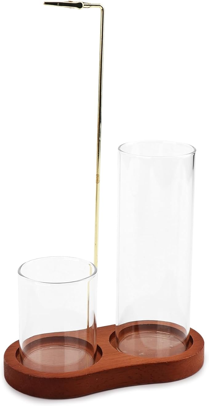 2 in 1 Incense Holder for Sticks, Anti-Ash Flying Incense Burne with Glass Ash Catcher and Incenses Sticks Storage, Hang Upside Down for Yoga, Spa, Meditation, Wooden Home Decor