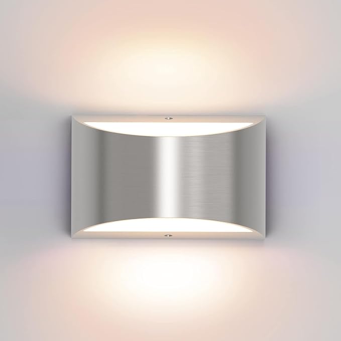 Aipsun Nickel Modern LED Wall Sconce Hardwired Indoor Wall Lights 1 Pack Up and Down Wall Mount Light for Living Room Bedroom Hallway Corridor Conservatory Warm White 3000K(with G9 Bulbs)