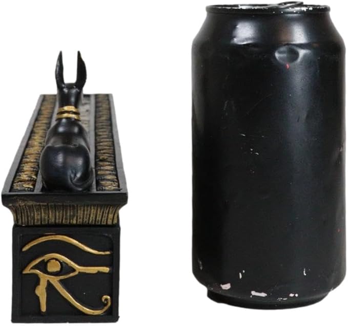 Ebros Gift Egyptian God of The Dead Anubis Jackal Dog Incense Burner and Storage Box Holder Sculpture Home Fragrance Accessory Egypt God of Afterlife and Mummification Usher of The Dead Figurine