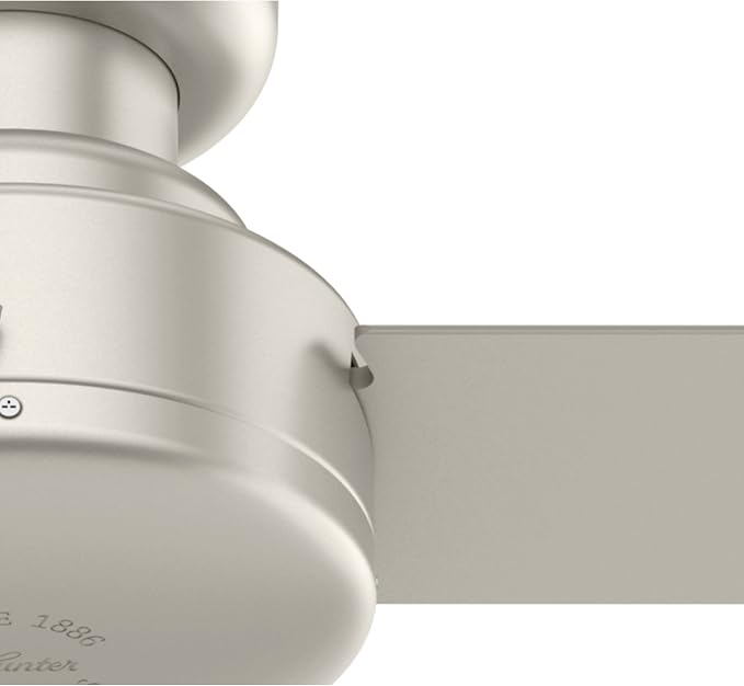 Hunter Presto, Indoor, Ceiling Fan, Wall Control, 52 inch, Matte Nickel | For Bedroom, Living Room, Kitchen, Home Office, 52409